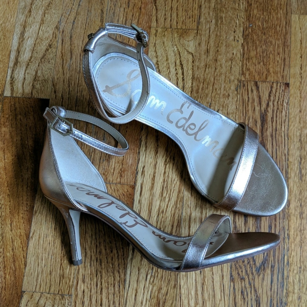 Sam Edelman Patti Ankle Strap Leather Heels Sz 6